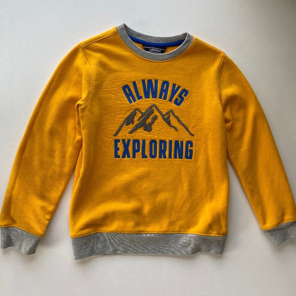 Boys Lands’ End Always Exploring Sweatshirt M